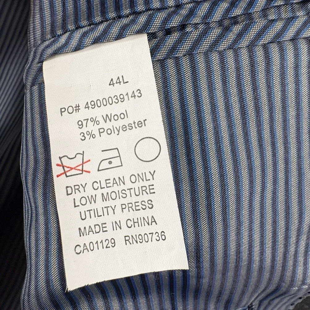 Calvin Klein Sport Coat Mens 44L Navy Wool Preppy Old Money Quiet Luxury, Office